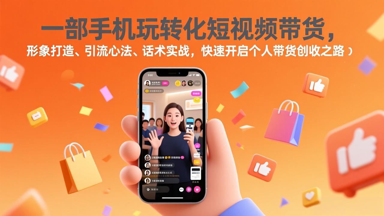 一部手机玩转化短视频带货，形象打造、引流心法、话术实战，快速开启个人带货创收之路-Ai创业网