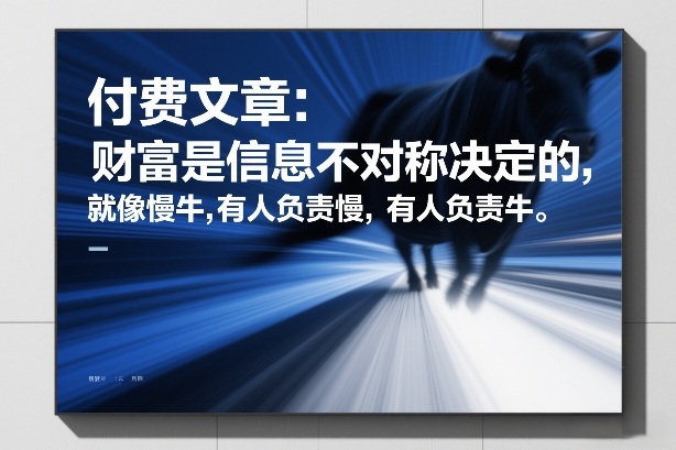 付费文章：财富是信息不对称决定的，就像慢牛，有人负责慢，有人负责牛-Ai创业网