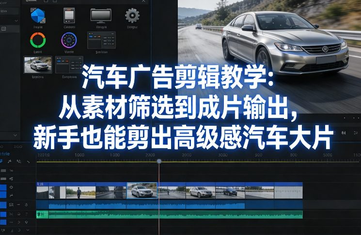 汽车广告剪辑教学：从素材筛选到成片输出，新手也能剪出高级感汽车大片-Ai创业网