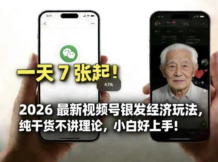 2026最新视频号银发经济玩法，轻松每天7张起，小白也可做-Ai创业网