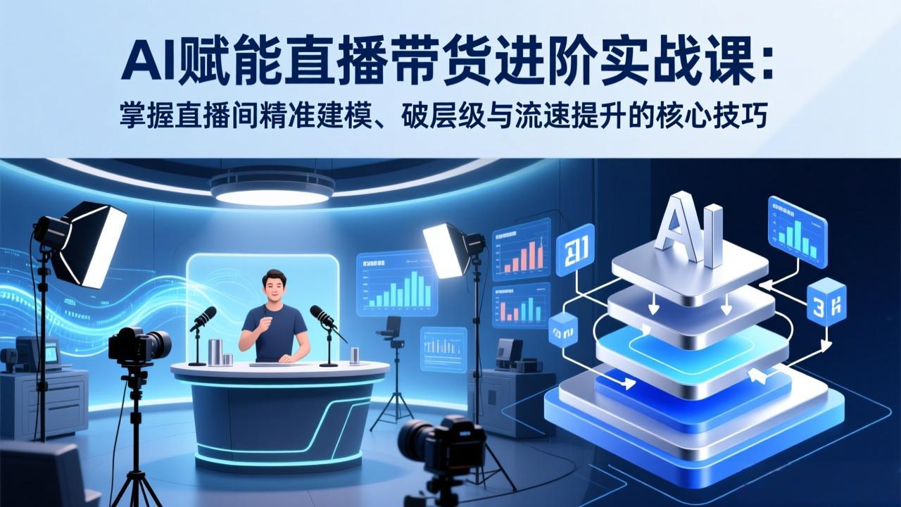 AI赋能直播带货进阶实战课：掌握直播间精准建模、破层级与流速提升的核心技巧-Ai创业网