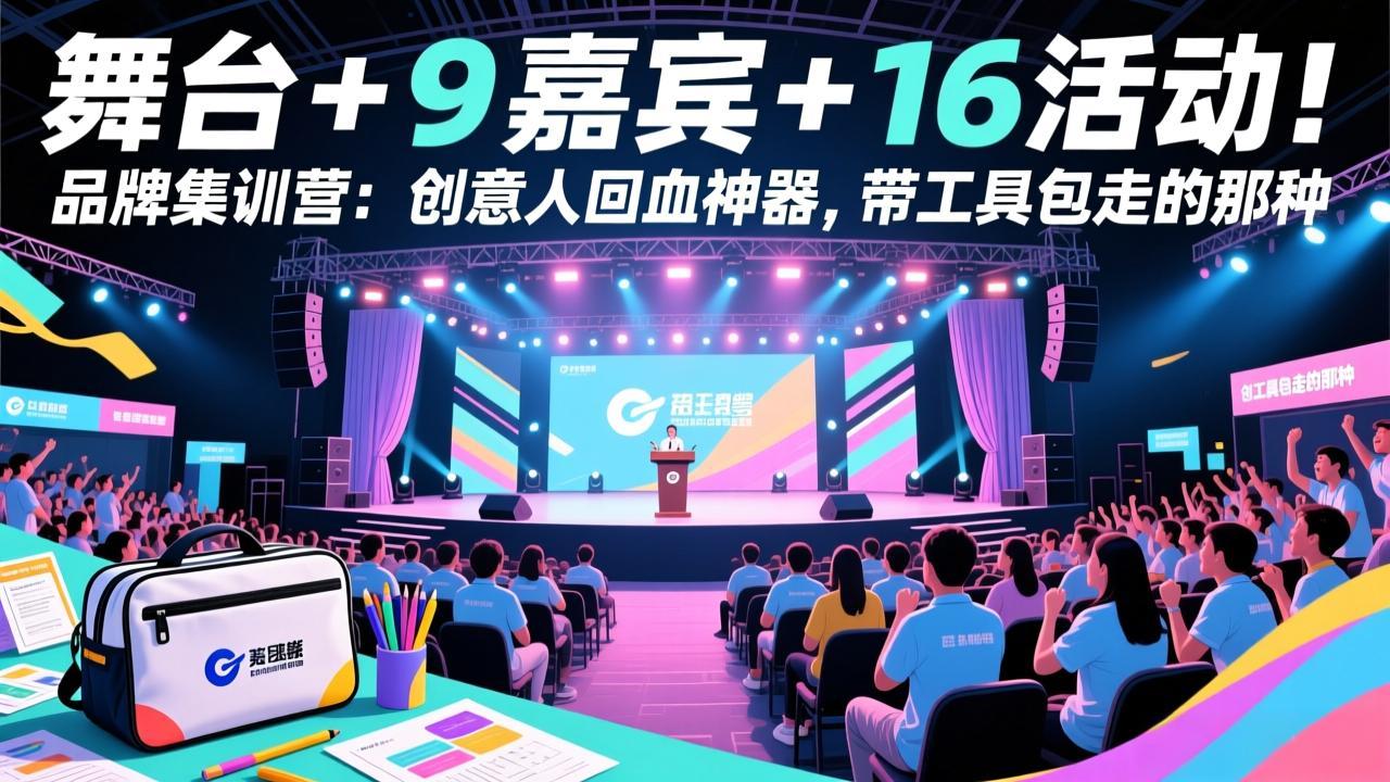 舞台 + 9 嘉宾 + 16 活动！品牌集训营：创意人回血神器，带工具包走的那种-Ai创业网