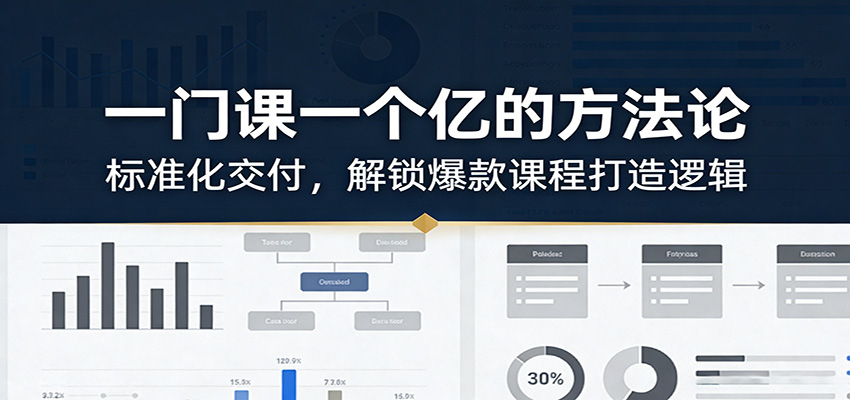 一门课一个亿的方法论：标准化交付，解锁爆款课程打造逻辑-Ai创业网