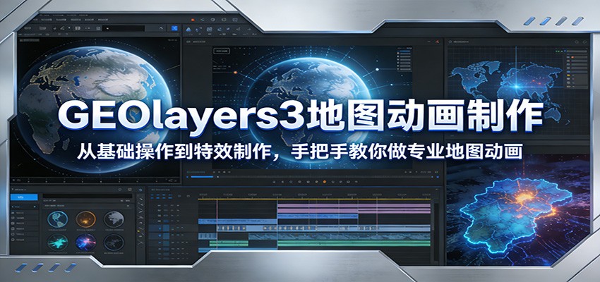 GEOlayers3地图动画制作：从基础操作到特效制作，手把手教你做专业地图动画-Ai创业网