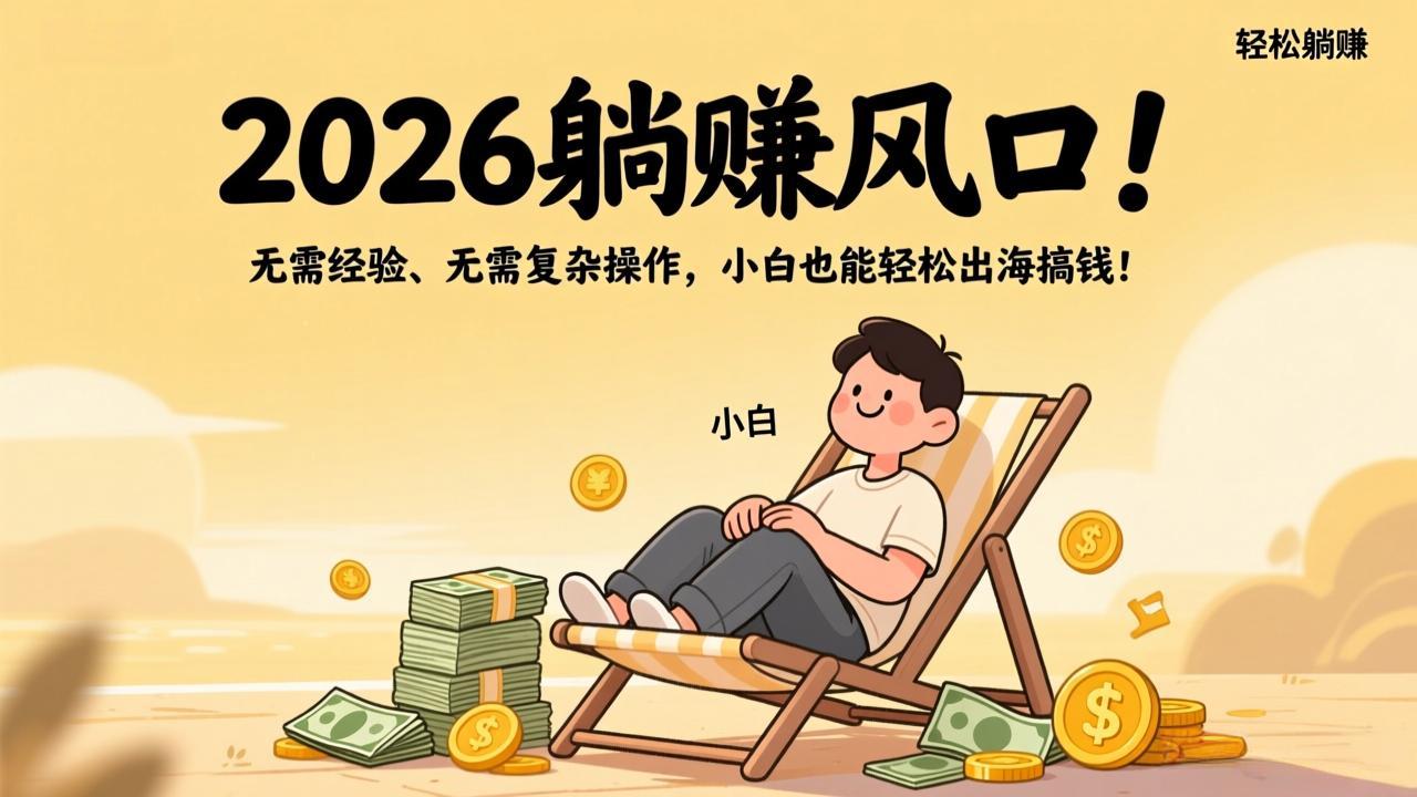 2026躺赚风口！无需经验、无需复杂操作，小白也能轻松出海搞钱！-Ai创业网