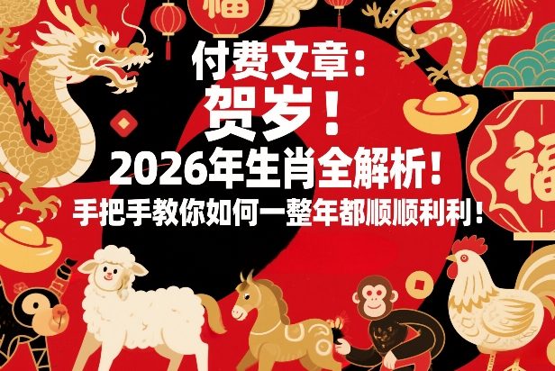 付费文章：贺岁！2026年生肖全解析！手把手教你如何一整年都顺顺利利！-Ai创业网