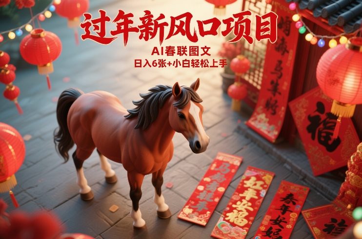 过年新风口项目，用ai春联图文，日入6张+小白轻松上手【揭秘】-Ai创业网