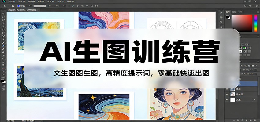 AI生图训练营：文生图图生图，高精度提示词，零基础快速出图-Ai创业网