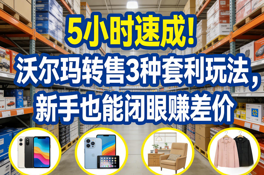 5小时速成！沃尔玛转售3种套利玩法，新手也能闭眼賺差价-Ai创业网