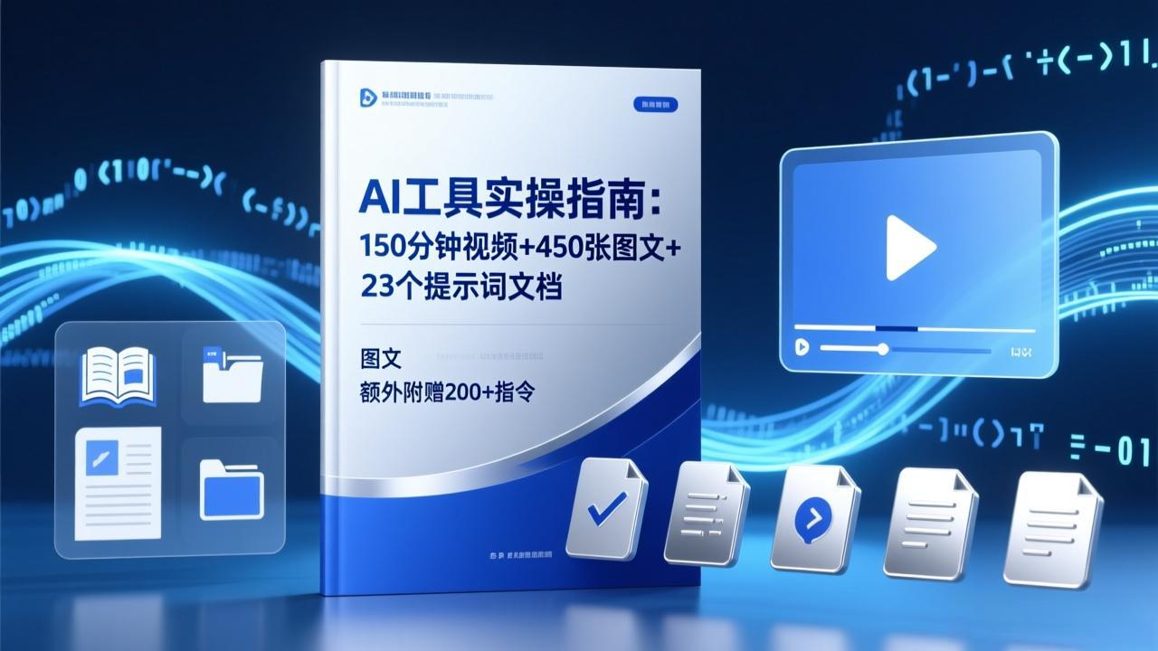 AI工具实操指南：150分钟视频+450张图文+23个提示词文档，额外附赠200+指令-Ai创业网