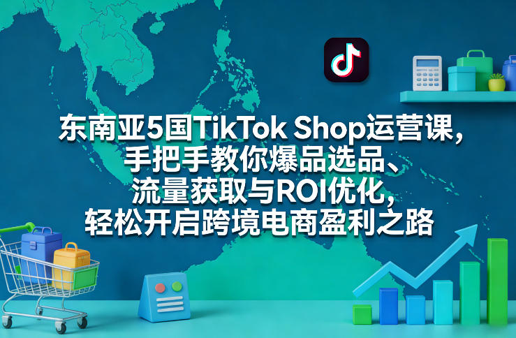 东南亚5国TikTok Shop运营课，手把手教你爆品选品、流量获取与ROI优化，轻松开启跨境电商盈利之路-Ai创业网