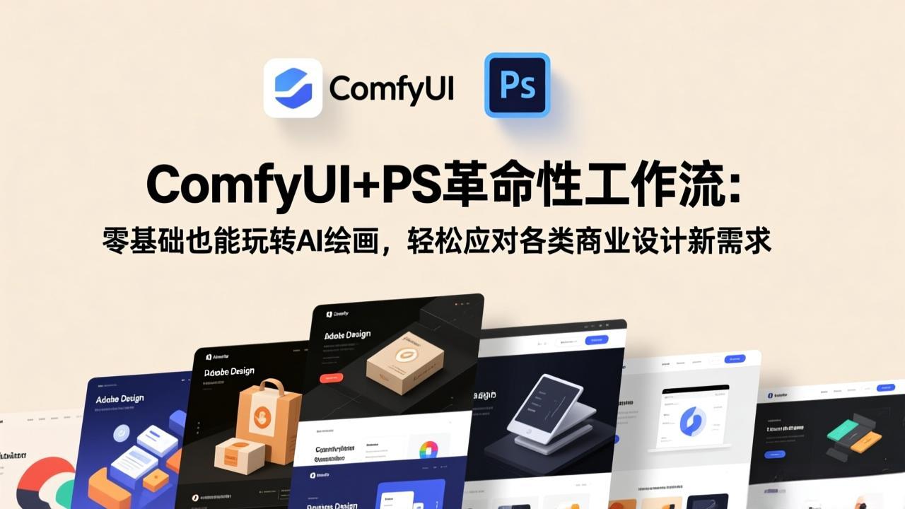 ComfyUI+PS革命性工作流：零基础也能玩转AI绘画，轻松应对各类商业设计新需求-Ai创业网