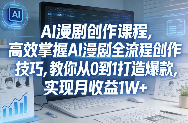 某社群AI漫剧创作课程，高效掌握AI漫剧全流程创作技巧，教你从0到1打造爆款，实现月收益1W+-Ai创业网
