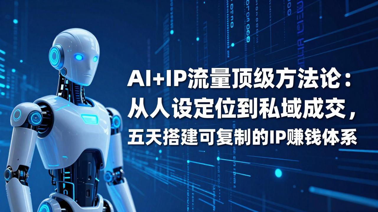 AI+IP顶级方法论：从人设定位到私域成交，五天搭建可复制的IP赚钱体系-Ai创业网