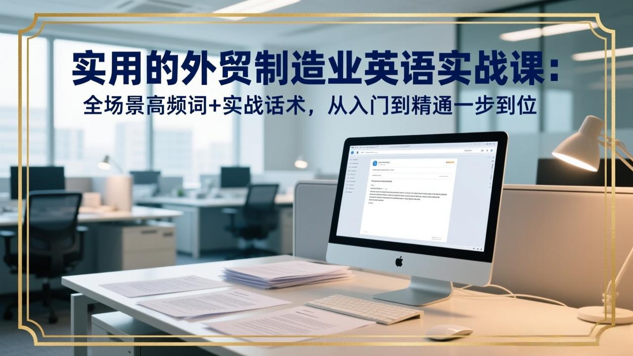 实用的外贸制造业英语实战课：全场景高频词+实战话术，从入门到精通一步到位-Ai创业网