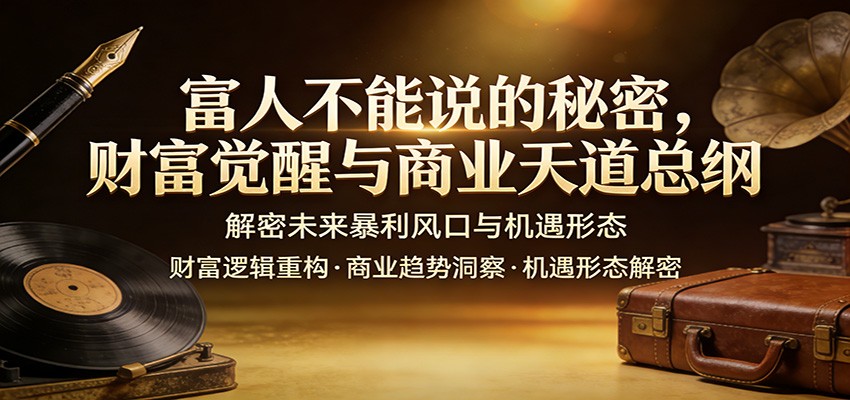 富人不能说的秘密，财富觉醒与商业天道总纲，解密未来暴利风口与机遇形态-Ai创业网