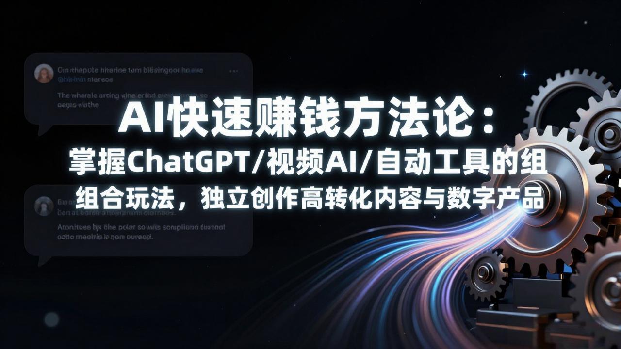 AI快速赚钱方法论：掌握ChatGPT/视频AI/自动化工具的组合玩法，独立创作高转化内容与数字产品-Ai创业网