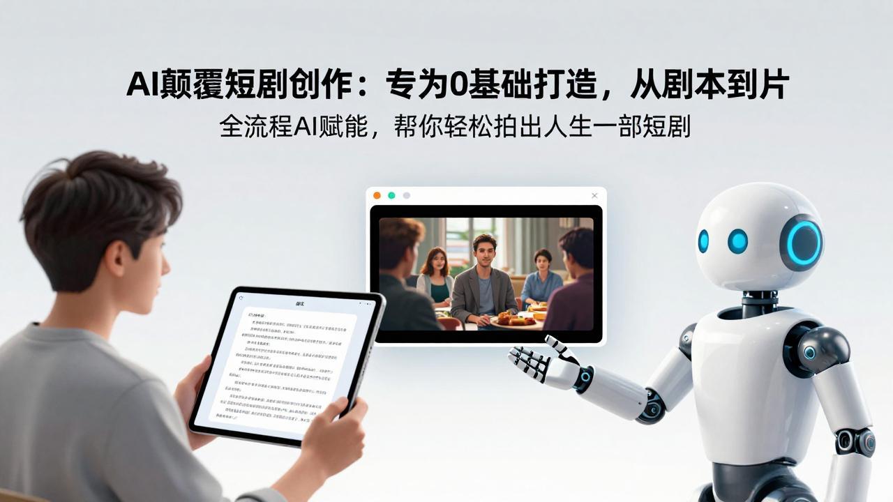 AI颠覆短剧创作：专为0基础打造，从剧本到成片全流程AI赋能，帮你轻松拍出人生第一部短剧-Ai创业网