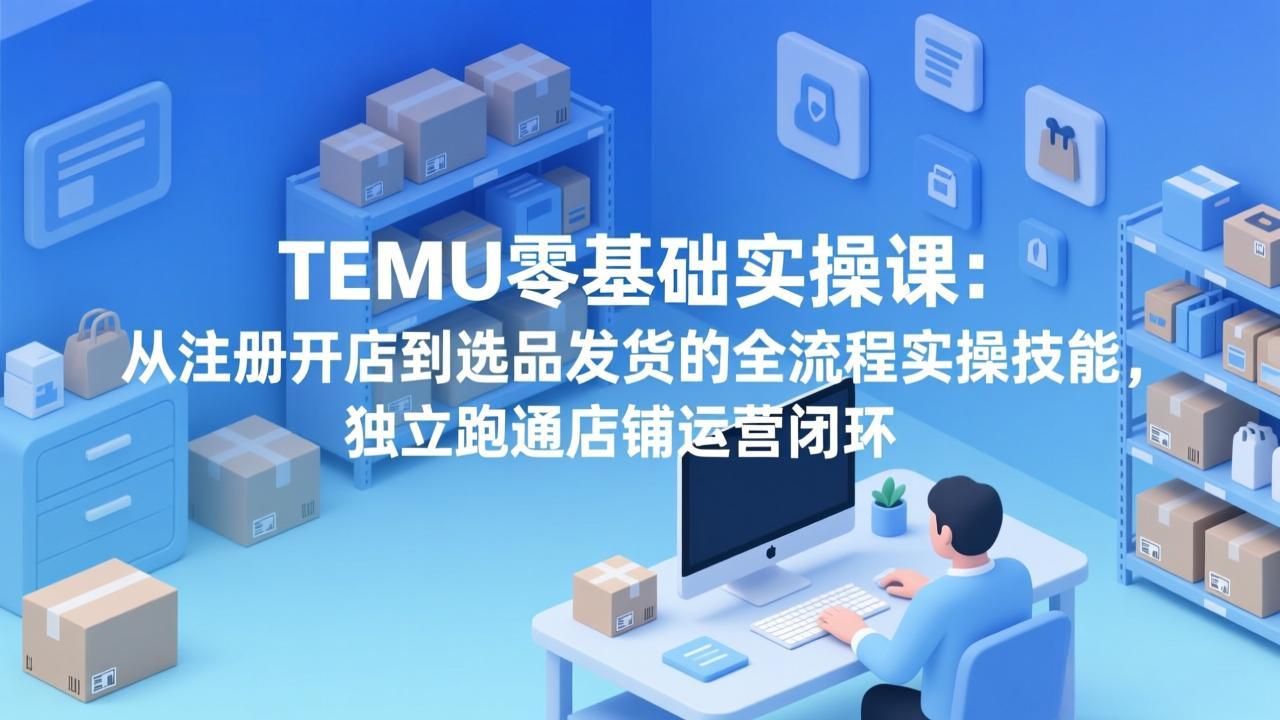 TEMU零基础实操课：从注册开店到选品发货的全流程实操技能，独立跑通店铺运营闭环-Ai创业网