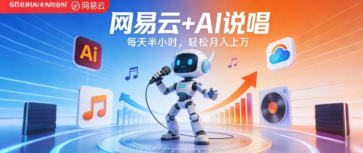 网易云+AI说唱，每天半小时，AI内容创作+流量变现，轻松月入1W-Ai创业网