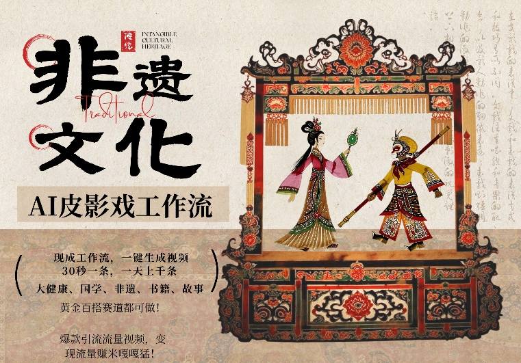 AI一键生成民俗文化非遗皮影戏视频，一刀不剪无需剪辑，30S一条，一天上百条，流量财富嘎嘎猛-Ai创业网