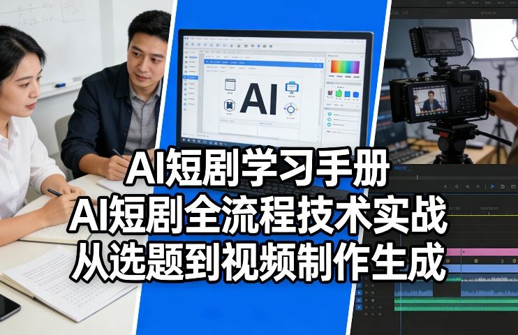 AI短剧学习手册，AI短剧全流程技术实战，从选题到视频制作生成-Ai创业网