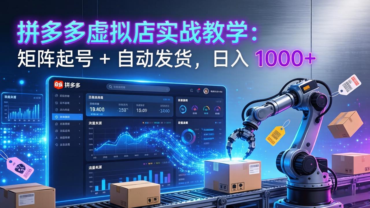 拼多多虚拟店实战教学：矩阵起号 + 自动发货，日入 1000+-Ai创业网