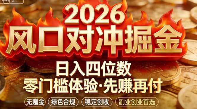 2026美金对冲套利，无赠金对冲策略保驾护航，低门槛易上手实操。单人单日收益2000+-Ai创业网