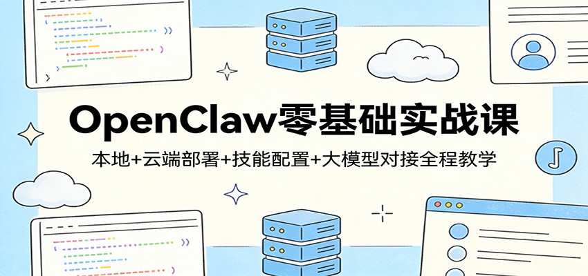 OpenClaw零基础实战课：本地+云端部署+技能配置+大模型对接全程教学-Ai创业网