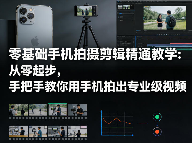 零基础手机拍摄剪辑精通教学：从零起步，手把手教你用手机拍出专业级视频-Ai创业网