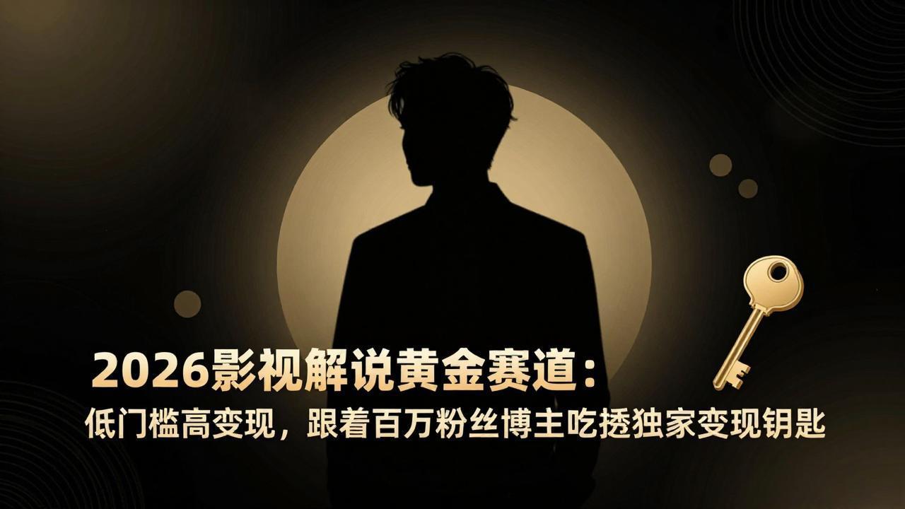 2026影视解说黄金赛道：低门槛高变现，跟着百万粉丝博主吃透独家变现钥匙-Ai创业网