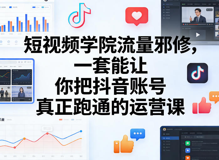 短视频学院流量邪修，一套能让你把抖音账号真正跑通的运营课-Ai创业网