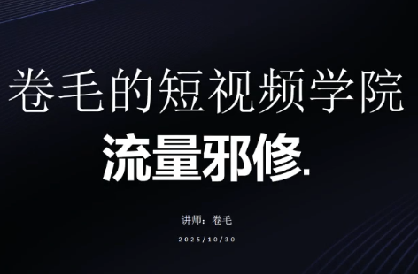 卷毛的短视频学院流量邪修-Ai创业网