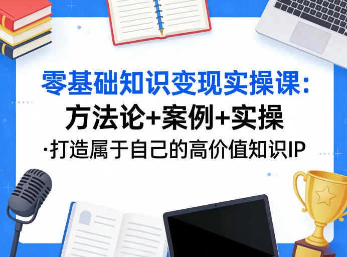 零基础知识变现实操课，方法论+案例+实操，打造属于自己的高价值知识IP-Ai创业网