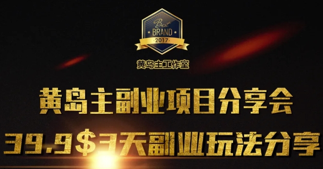 黄岛主副业分享会1期：3天3个副业玩法，速度上车-Ai创业网