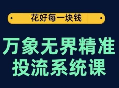 万象无界精准投流系统课，从关键词到推荐，从万象台到达摩盘，从底层原理到实操步骤-Ai创业网