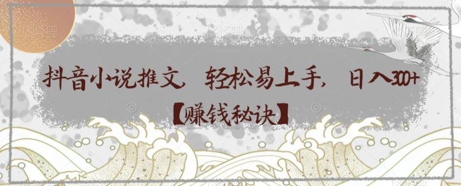 抖音小说推文，轻松易上手，日入300+【赚钱秘诀】-Ai创业网