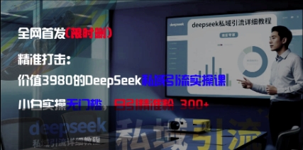 精准打击：价值3980的DeepSeek私域引流实操课，小白实操无门槛，日引精准粉300+-Ai创业网