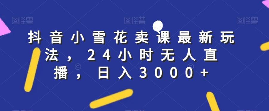 抖音小雪花卖课最新玩法，24小时无人直播，日入3000+【揭秘】-Ai创业网