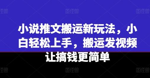 小说推文搬运新玩法，小白轻松上手，搬运发视频让搞钱更简单-Ai创业网