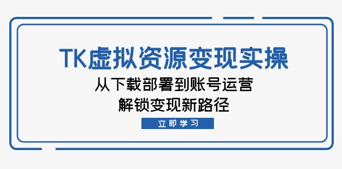 TK虚拟资料变现实操：从下载部署到账号运营，解锁变现新路径-Ai创业网