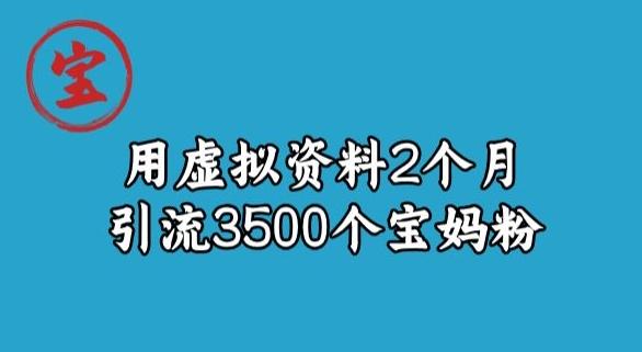 宝哥虚拟资料项目，2个月引流3500个宝妈粉-Ai创业网