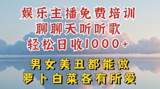 娱乐主播免费培训聊聊天听听歌轻松日收1K+，男女美丑都能做萝卜白菜各有所爱【揭秘】-Ai创业网