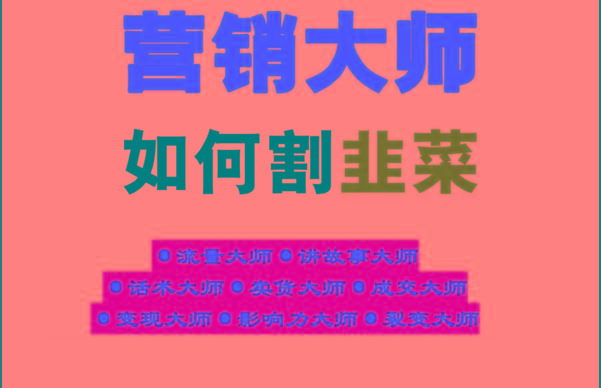 《营销大师如何割韭菜》禁止外传的大师绝学电子书-Ai创业网