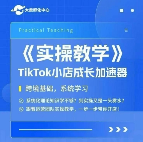 大卖家孵化中心TikTok实操课，TikTok小店成长加速器，跨境基础系统学习，一步一步带你开店-Ai创业网