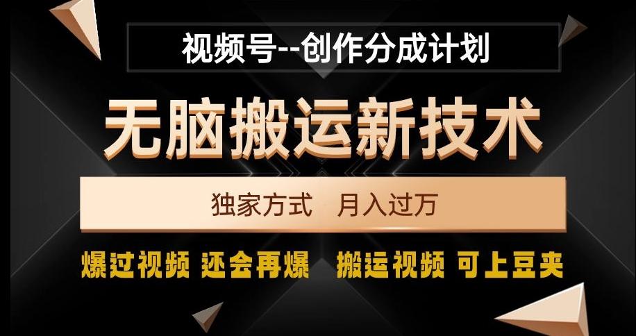 视频号无脑搬运新技术，破原创壕流量，独家方式，爆过视频，还会再爆【揭秘】-Ai创业网