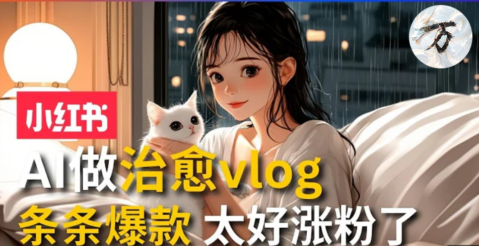 AI治愈系vlog动画视频，小红书1个月轻松涨粉破万，商单报价1500+日入2000+-Ai创业网