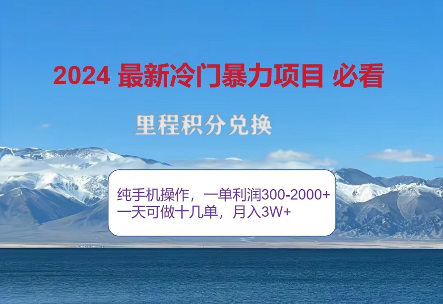 2024惊爆冷门暴利，里程积分最新玩法，高爆发期，一单300+—2000+-Ai创业网