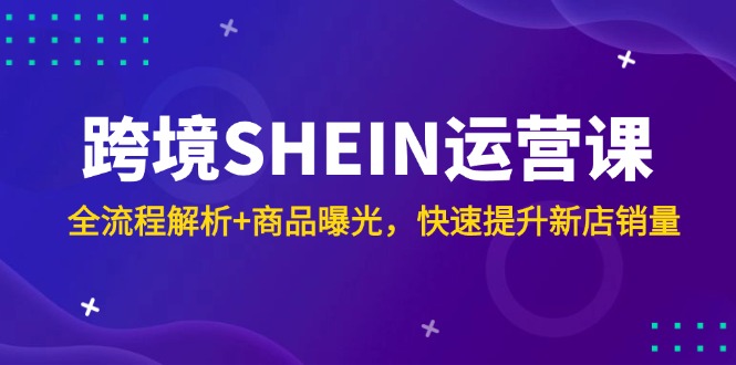 跨境SHEIN运营课，全流程解析+商品曝光，快速提升新店销量-Ai创业网