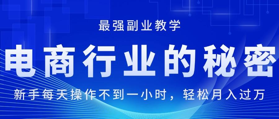 电商行业的秘密，新手每天操作不到一小时，月入过万轻轻松松，最强副业...-Ai创业网